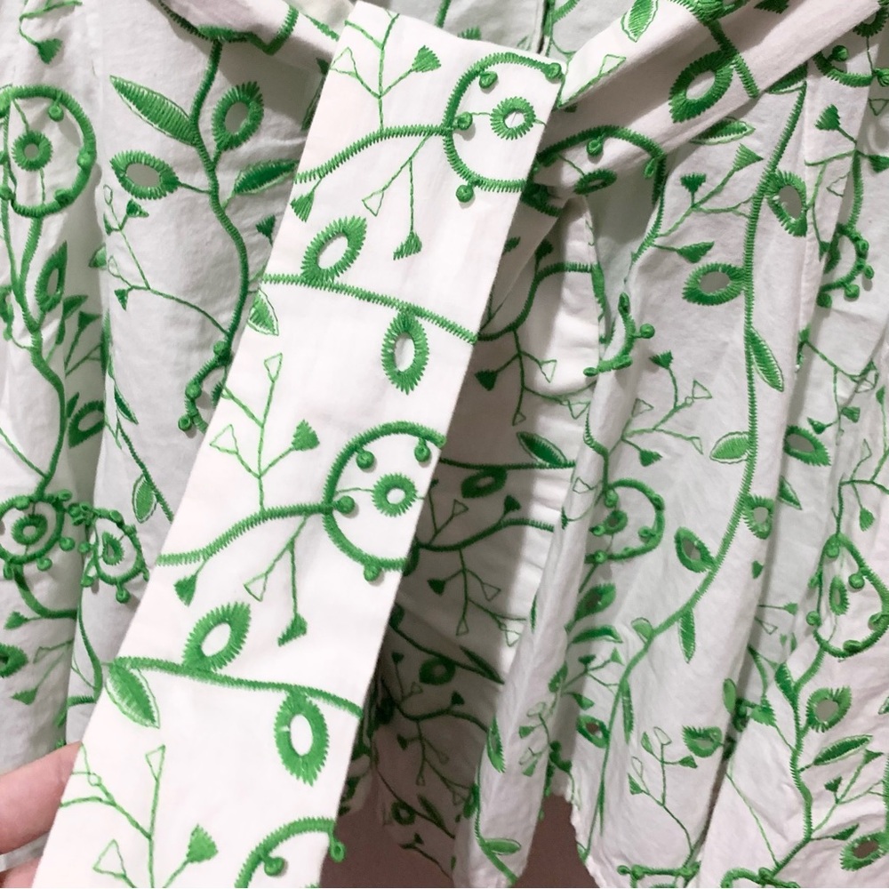 Ciebon embroidered Floral Green and White Dress - Picture 3 of 14